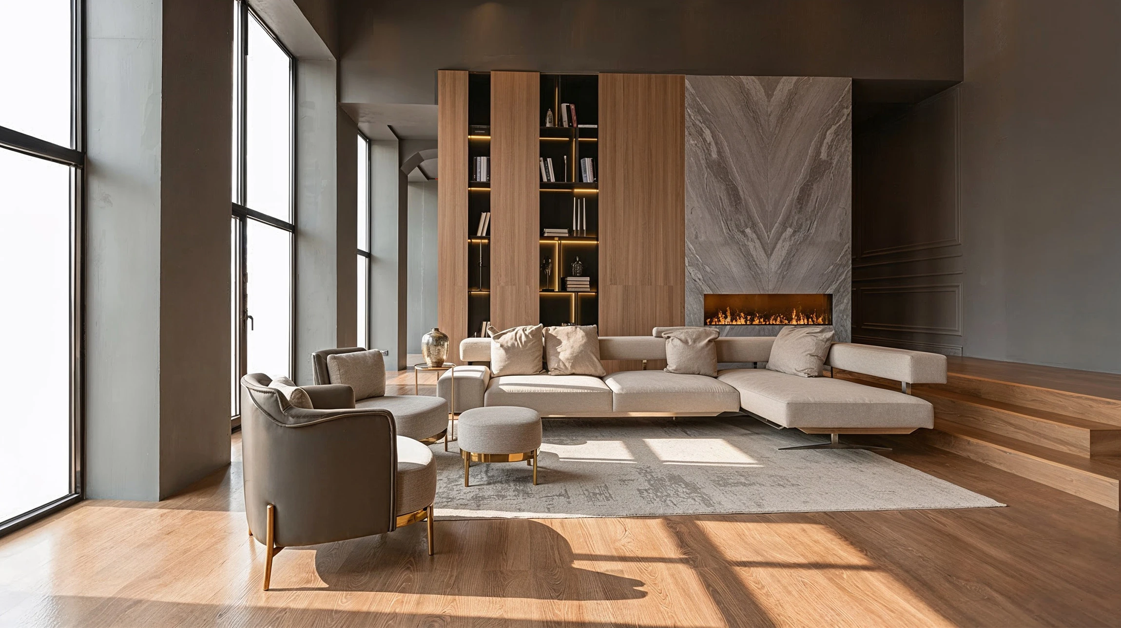 Escalier intérieur en bois d'époque avec rampe sculptée et balustres tournés, situé dans un hall d'entrée aux murs jaunes